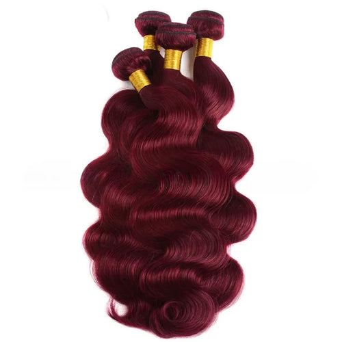 99J Burgundy Body Wave Human Hair Bundles